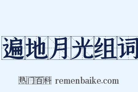 遍地月光组词是什么意思的图片